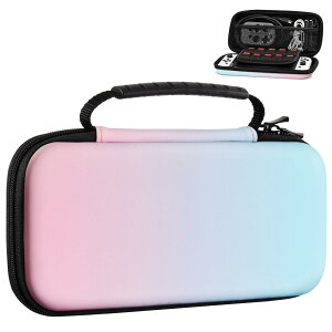 �y���������zSwitch/Switch�L�@EL/Switch Lite �P�[�X ATiC �X�C�b�` �L�������O�P�[�X ���[�o�b�O EVA�f�� �ϏՌ� �S�ʕی� �y�� �Q�[���J�[�h���[ �����^�ѕ֗� �F�FBluePink�A�T�C�Y�FSwitch/Switch�L�@EL