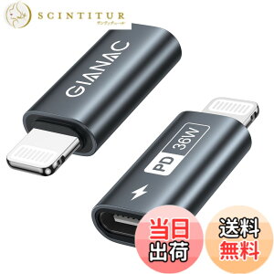 �y���������zGIANAC USB C - ���C�g�j���O�A�_�v�^ 36W (2�Z�b�g), typec lightning �ϊ� 36W �}���[�d �����f�[�^�]��(�m�[�gPC�Ԃ̂ݑΉ�), iPhone 14 13 12 11 Pro Max, iPad Pro/Air 5/Mini 6�Ȃ�iOS�@��Ή��I�[�f