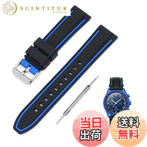 �y���������z[Jumpsunfun] 20mm ���v�o���h for SwatchxOMEGA Speedmaster MoonSwatch �X�E�H�b�`�ƃI���K�p�V���R�����v�x���g Quick Release �����H��t�� �F�F�u���b�N�E�u���[���C��