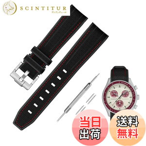 �y���������z[Jumpsunfun] 20mm ���v�o���h for Omega X Swatch Speedmaster MoonSwatch �I���K�ƃX�E�H�b�`�p�V���R���x���g Quick Release �����H��t�� �F�F�u���b�N�E���b�h�X�e�b�`