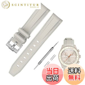 �y���������z[Jumpsunfun] 20mm ���v�o���h for Omega X Swatch Speedmaster MoonSwatch �I���K�ƃX�E�H�b�`�p�V���R���x���g Quick Release �����H��t�� �F�F�x�[�W���E�z���C�g�X�e�b�`