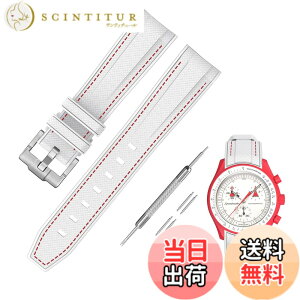 �y���������z[Jumpsunfun] 20mm ���v�o���h for Omega X Swatch Speedmaster MoonSwatch �I���K�ƃX�E�H�b�`�p�V���R���x���g Quick Release �����H��t�� �F�F�z���C�g�E���b�h�X�e�b�`
