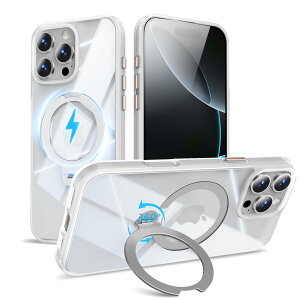 �y���������zMagSafe�Ή� �P�[�X�y ���C�����X�[�d�A�c�����Ή��A�B�����[���X�^���h�A�}�O�l�b�g���ځA�ϏՌ��A�S�ʕی�z �F�F�z���C�g�A�T�C�Y�FiPhone 16ProMax �p