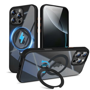 �y���������zMagSafe�Ή� �P�[�X�y ���C�����X�[�d�A�c�����Ή��A�B�����[���X�^���h�A�}�O�l�b�g���ځA�ϏՌ��A�S�ʕی�z �F�F�u���b�N�A�T�C�Y�FiPhone 16ProMax �p