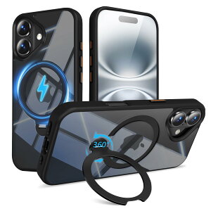 �y���������zMagSafe�Ή� �P�[�X�y ���C�����X�[�d�A�c�����Ή��A�B�����[���X�^���h�A�}�O�l�b�g���ځA�ϏՌ��A�S�ʕی�z �F�F�u���b�N�A�T�C�Y�FiPhone 16Plus �p