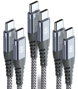 �y���������zUSB Type C to Type C �P�[�u�� �y3�{�Z�b�g PD�Ή� 60W�}���[�d�z iPhone 17/iPhone 16/iPhone15 Pro Max,iPhone15Plus,iPad Pro/Air/mini6,MacBookPixel��Type-c�@��Ή� �F�F�D�A�T�C�Y�F1m+1m+2m