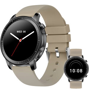 �y���������zMONOMAM CHIC �X�}�[�g�E�H�b�` ���f�B�[�X ������ iPhone�Ή� �A���h���C�h�Ή� AMOLED �펞�\�� �ی^ �x���g��20mm �����Y �����ʌv Line ���M�ʒm �F�FMocha Greige