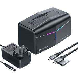 �y���������zYottamaster HDD�X�^���h �i1Bay) 2.5/3.5�C���`HDD SSD�Ή� SSD �G���N���[�W�� 10Gbps�����`�� 18TB��e�� �A���~�� HDD�P�[�X Type-C USB3.2 GEN2 SATA3.0&UASP�T�|�[�g12V2A RGB���C�g�t�� �H��s�v KA-10