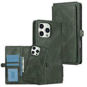 �y���������zfor iPhone 16 Many Card Slots 2in1 Detachable Wallet Case �F�F�O���[���A�T�C�Y�FiPhone 16 Pro