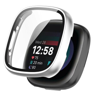 �y���������zKANOYO �Ή� Fitbit Sense 2/Versa 4 �P�[�X Fitbit sense2/Versa 4 �J�o�[ �[�d�Ή� �S�ʕی� PC�f��+�����K���X�t�B���� ��̌^ �ی�P�[�X �E���ȒP �ϏՌ� �w��h�~ ���h�~ �L�Y�h�~(�u���b