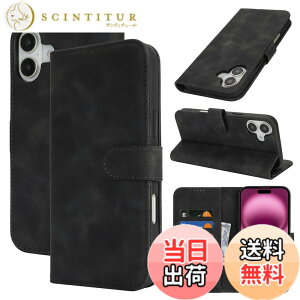 �y���������zSZBQBfg for iPhone 16 leather case �F�F�u���b�N�A�T�C�Y�FiPhone 16 Plus
