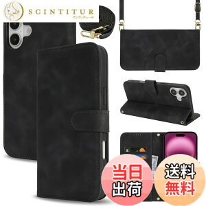 �y���������zSZBQBfg for iPhone 16 leather case �F�F����t��-�u���b�N�A�T�C�Y�FiPhone 16 Plus
