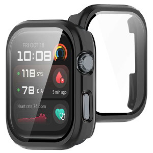 �y���������zBUITFOU For HUAWEI Watch D2 �J�o�[ D2 �P�[�X �����^ PC+�K���X�f�� ��̌^ �t�@�[�E�F�C D2 �P�[�X�Ή� �S�ʕی� �����^ �����ȒP �ϏՌ� �����ߗ� �w��h�~ ���h�~ �F�F�u���b�N