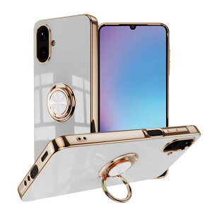 �y���������zLuFiYa �P�[�X �����O�t�� �J�o�[ TPU�f�� �X�^���h�@ �X�}�z�P�[�X �y�� �ϏՌ� ���� �C�菝�h�~ �����h�~ �ԍڃz���_�[ 360°��] �F�F�z���C�g�A�T�C�Y�FSamsung Galaxy A25 5G