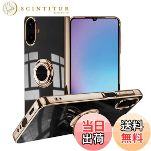 �y���������zLuFiYa �P�[�X �����O�t�� �J�o�[ TPU�f�� �X�^���h�@ �X�}�z�P�[�X �y�� �ϏՌ� ���� �C�菝�h�~ �����h�~ �ԍڃz���_�[ 360°��] �F�F�u���b�N�A�T�C�Y�FSamsung Galaxy A25 5G