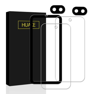 �y���������zHUAKE ���Y�Ɏq�f�ސ� Google Pixel 9a �p �K���X�t�B���� �J�����t�B���� ���� �K���X �d�x9H �t�� �ی� �t�B���� �����Y�J�o�[ �K���X�y(2��)�{(2��)�{�K�C�h�g�t���z �F�F�����A�T�C