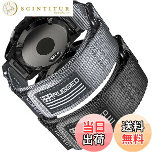 �y���������z�����p�E�H�b�`�o���h Garmin�Ή� fnix/Forerunner/Approach/MARQ/Quatix/D2�V���[�Y�Ή� �����i�C������ �҂ݍ��݃��[�v�f�U�C�� �����Y�p �F�FBlack+Gray�A�T�C�Y�F22MM / M(185mm-210mm)7.2-8.2�C