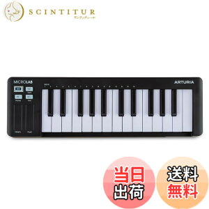 �y���������zArturia �A�[�g���A �L�[�{�[�h�E�R���g���[���[ MicroLab MK3 25����/�x���V�e�B�Ή����i�ʃX�����L�[�{�[�h/USB-C�ڑ� �F�F�u���b�N