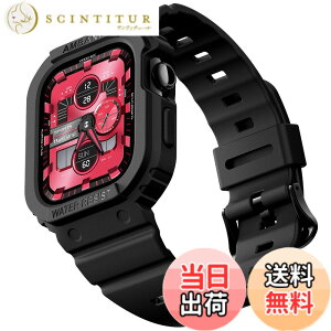 �y���������zamBand (�A���o���h) ���ȃP�[�X Apple Watch Series 10 11 42mm�p �o���h�t�� �ϏՌ� �ی� �X�|�[�c�o���p�[�J�o�[ �y�� ���K�ȃX�g���b�v �j�����p �}�b�g�u���b�N �F�F�u���b�N�A�T�C