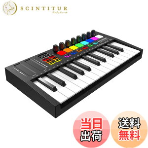 �y���������zOYAYO MIDI�L�[�{�[�h 25�� �[�d�� �x���V�e�B�Ή� MIDI�R���g���[���[ 8�o�b�N���C�g�t���h�����p�b�h 8�m�u OLED�f�B�X�v���C���� DAW�A�g�Ή� ���y����pMIDI�R���g���[���[ �F
