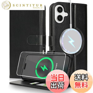 �y���������zSZBQBmagsafePW for iPhone16 leather case �F�F�u���b�N�A�T�C�Y�FiPhone 16 Plus