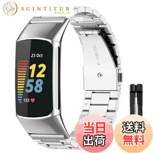 �y���������zAnkersaial �o���h �Ή� Fitbit Charge 6/ Fitbit Charge 5,�����o���h �r�W�l�X�� �X�e�����X�� �T�C�Y���߉\ �����H��t�� �����x���g �ւ��x���g �R���p�`�u�� �F�F�V���o�[�A�T�C�Y�F