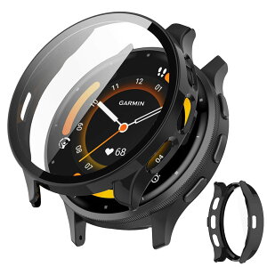 �y���������zJXRICH �Ή� Garmin Venu 3 �P�[�X �Ή� 45mm �y�� PC+�����K���X �K�[�~�� Venu3�p �ی�J�o�[ �����x �����ȒP �ϏՌ� �S�ʕی� venu 3 �p �J�o�[ 45mm �P�[�X�Ή� �F�F�u���b�N�A�T�C�Y�FGar