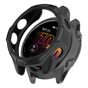 �y���������zHeeNia Garmin �Ή� �P�[�X �V���R���ގ� �ی�P�[�X �J�o�[ �Ռ��z�� ���y�� �_�� �Ռ��h�~ �C�菝�h�~ �ی�J�o�[�p �F�F�u���b�N�A�T�C�Y�FGarmin Forerunner 570 42mm