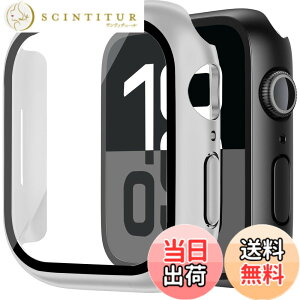 �y���������zJUNOVA Apple Watch ��̌^ �S�ʕی�P�[�X �K���X�t�B�������� �ϏՌ� PC�f�� �����ȒP �S���f���Ή� (Series 2 - Ultra 3 / SE - Series 11) �F�F�V���o�[�A�T�C�Y�F45mm