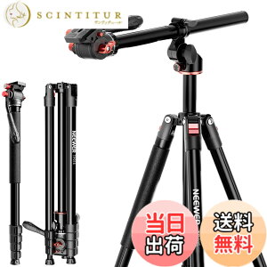 �y���������zNEEWER �J�����O�r��r 184cm �Z���^�[�R����/�{�[���w�b�h/Arca�^QR�v���[�g/�o�b�O�t�� �����O�r ���ՎB�e DSLR�J����/�r�f�I�J�����ɓK�p �ő�׏d15kg �F�F�u���b�N