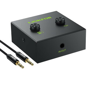 �y���������zLiNKFOR 2�|�[�g �I�[�f�B�I�X�C�b�`���[ 2����1�o��/1����2�o�� 3.5mm �w�b�h�t�H�� �X�C�b�` �X�s�[�J�[ �Z���N�^�[ �ؑ֊� �X�v���b�^�[ �d���s�v ���ʒ����ł� �~���[�g�@�\ 3.5mm