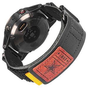 �y���������z�����p�E�H�b�`�o���h Garmin�Ή� Fenix/Forerunner/Approach/MARQ/Quatix/D2�V���[�Y�Ή� �����i�C������ �҂ݍ��݃��[�v�f�U�C�� �����Y�p �F�FBlack/3�A�T�C�Y�F26MM / S(165mm-190mm)6.4-7.4�C��