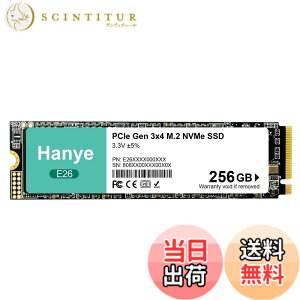 �y���������zHanye �����^ SSD PCIe Gen3x4 M.2 NVMe 2280 3D NAND E26 �������K�i ���[�J�[3�N �T�C�Y�F256GB