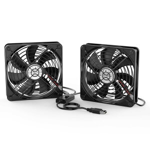 �y���������zELUTENG USB ��p�t�@�� 120mm 2�A 3�i�K���ʒ��� USB��@ �É� 2��1�g ���͑��� ��� �~�j�t�@�� ���^ 5V �u���b�N �����ԘA���ғ� ���^ 12cm ����/���[�^�[/PS4/PS3/PC�Ȃǂ̗�p Dual USB Fa