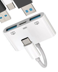 �y���������z�^�C�vc USB�ϊ��A�_�v�^USB A to C OTG�P�[�u�������}���[�d(3in1)�Ή�Apple iPhone 15 Pro Max Plus �Ή�iPad Pro Air Mini Macbook Type C �v���O�R�l�N�^USB-C �J�����J�[�`���[�W���[�L�[�{�[�h�}�E