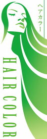 既製デザイン のぼり 旗 美容室 のぼり旗 HAIR COLOR 緑