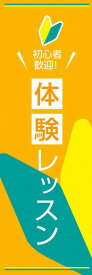 既製デザイン のぼり 旗 体験レッスン 初心者マーク オレンジ背景