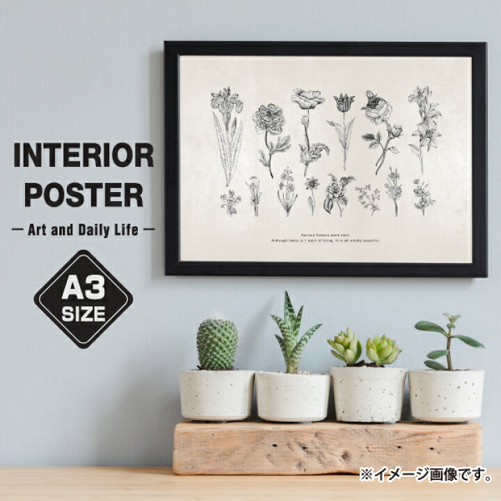 楽天市場 世界にひとつだけの花 イラスト モノクロ おしゃれ 玄関 雑貨 一人暮らし おうち時間 北欧 インテリア アート ポスター 壁掛け 絵 インテリア 北欧インテリア インテリア雑貨 おしゃれ 壁 おしゃれインテリア 壁飾り プレゼント 友人 引っ越し祝い 新築祝い A3