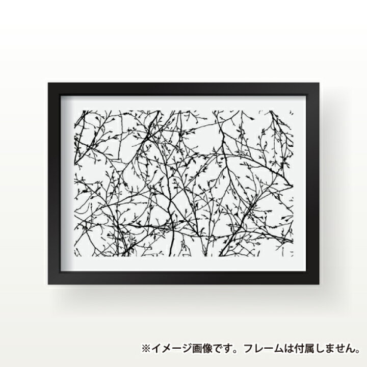 楽天市場 枝 モノクロ モダン 蕾 シンプル イラスト 白黒 おしゃれ 玄関 雑貨 一人暮らし おうち時間 北欧 インテリア アート ポスター A3サイズ 備品販促二郎