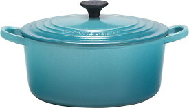 【送料無料！】ルクルーゼ (ル・クルーゼ) Le Creuset ココットロンド (ココット・ロンド) 22cm カリビアンブルー 鋳物 ホーロー 鍋 ガス IH オーブン 対応