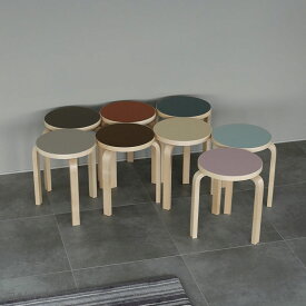 【1点購入につきアルテックノベルティプレゼント！】【スコープ特注】アルテック / スツール 60 3本脚 リノリウム スコープ [artek / Stool 60]