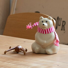 プラステップ / Polar Bear Money Box マフラー付き [PLASTEP 貯金箱]