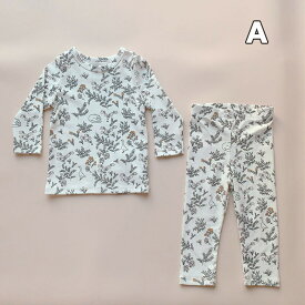 ベビー服 キッズ服 長袖 ベビー肌着 ベビー パジャマ ズボン パンツ ベビー服 上下セット 四季兼用 北欧風 全4色 赤ちゃん 天然綿 コットン 出産祝い ルームウエア 100％綿