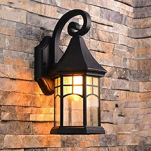 ブラケットライト レトロ風 玄関灯 ポーチライト 防水 壁掛け照明 LED対応 ウォールランプ アンティーク 北欧 おしゃれ 屋外 室内照明 1灯 ブラック ガーデン/テラス/ベランダ/歩道 屋外 屋内