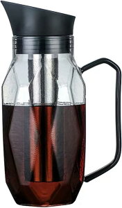 ガラスポット 分離式 耐熱ガラス 大容量 きゅうす 透明 ステンレス鋼フィルター 紅茶ポット 断熱保温 おしゃれ 会社 家族 自宅用 工芸茶 アイスティー リーフティー ガス 電気コンロ (1500ML)