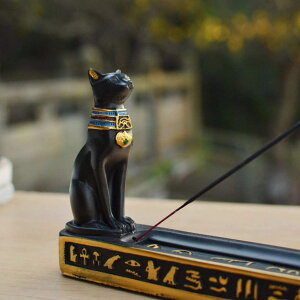 【】線香立て 横置き 猫 /犬 おしゃれ 古代エジプト風 バステト神 かわいい お香 ヒエログリフ ネコ リビング オフィス 客間 書斎 寝室 アロマ線香 仏壇 香炉
