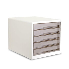 書類収納ボックス レターケース 卓上レターケース A4 ファイル収納ボックス 卓上整理ケース 小物収納 机上収納 デスク収納 引き出し 事務収納 雑貨収納 オフィス 学校 (ホワイト,5階)