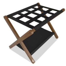 バゲージラック 折りたたみ 2層の無垢材折りたたみ式荷物ラック、100kgに耐えることができ、 スペースを取らず、ホテル、寮、家庭、カフェなどに適しています、靴収納ストラップ付き