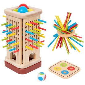 木製バランスゲーム 知育玩具 数学教育 インタラクティブゲーム 脳トレ 子供から大人まで楽しめる DIYテーブルゲーム 集中力アップ 抽木棒バランスゲーム 幼児・子供向け 知育玩具 幼稚園教材 ギフト (三合一棒引きゲーム)