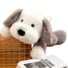 犬のぬいぐるみ抱き枕 40/50/70cm 動物型クッション ステッチで包まれた柔らかい抱き枕 かわいい犬の おもちゃの睡眠用長いクッション 子供の誕生日 クリスマスギフト ブラウン (70cm,グレー) [ ]